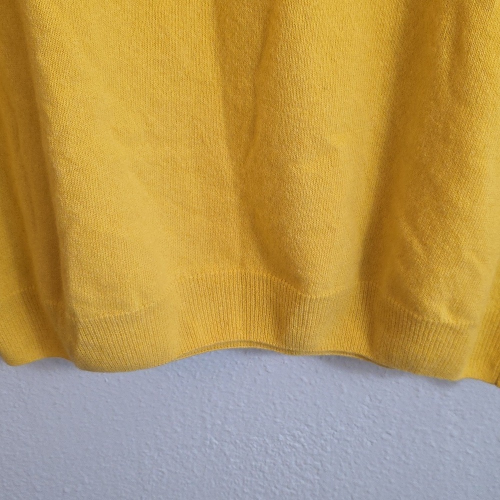 😍 Mens 100% Wool Sweater XXL Mustard Yellow Crewneck Warm Minimalist V bin - Picture 5 of 15